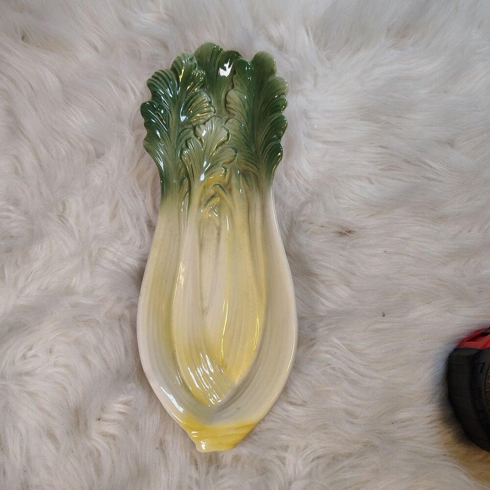 Cardinal USA Ceramic Celery Vegetable Shaped Spoon Rest, serving dish